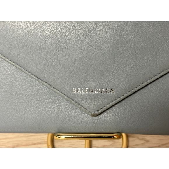 Authentic Balenciaga Envelope Continental Wallet in Light Blue - Picture 10 of 14